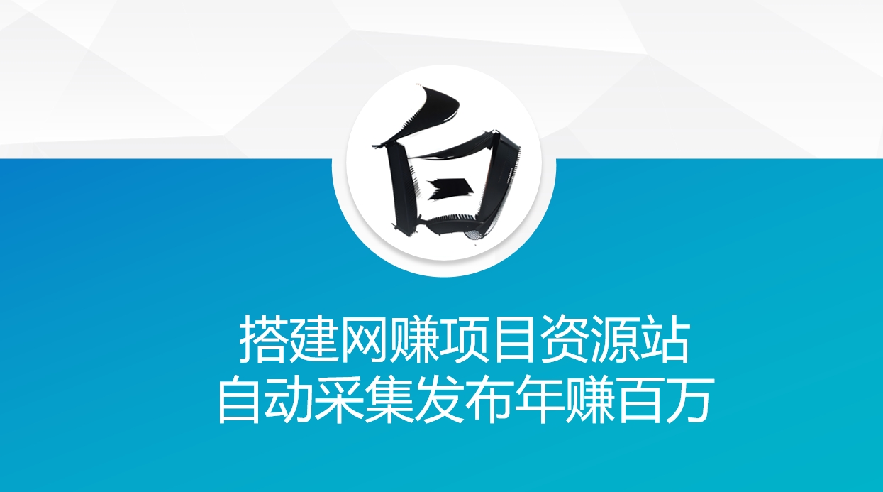 搭建网赚项目资源站自动采集发布年赚百万